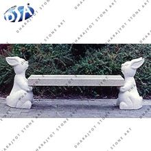 marble rabbit animal sculpture bench