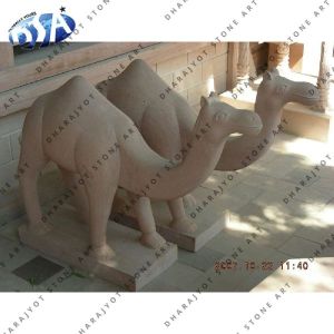 Pink Sandstone Camel Statue