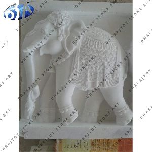 White Marble Elephant Statue