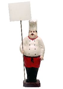 Chef Statue With Menu Board