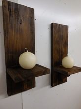 Wooden Candle Wall Sconce