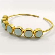 Aqua chalcedony gemstone bangle