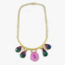 Bio color druzy gemstone necklace