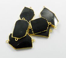 Black onyx gemstone Connector