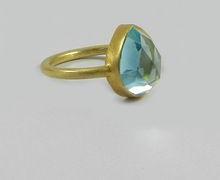 Blue topaz hydro gemstone ring