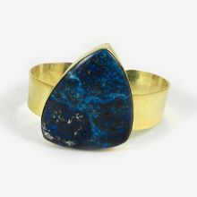 Chrysocolla gemstone brass