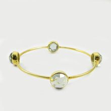 Green amethyst hydro gemstone bangle