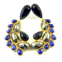 lapis lazuli gemstone stud Earring