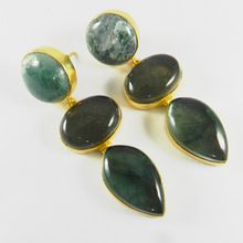 Moss Agate Doublet Earring