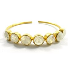 Rainbow moonstone gemstone bangle