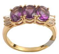 african amethyst silver CZ stud rings