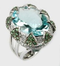 aquamarine and diamond ring