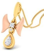 Butterfly shaped gold pendants necklace