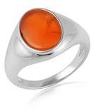 Carnelian stud 925 sterling silver ring