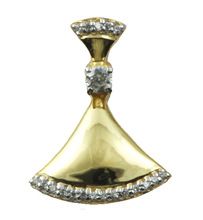 Gold plated pendants CZ gemstone silver pendant