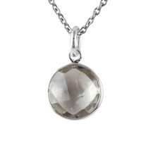 Green amethyst silver pendant