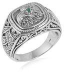 Indian designer silver jewelry ring emerald