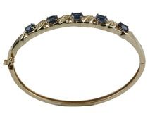 kyanite gemstone stud with white topaz sterling silver bracelet