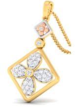 Natural diamond pendant cum necklace of gold 9K