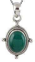 silver jewelry green onyx pendant