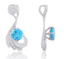 sterling silver pendant stud with blue topaz