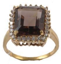 sterling silver rings smoky quartz ring