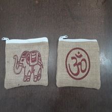 jute printed coins purse