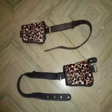 one pocket leather with fur waist bag