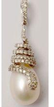 Diamond Spiral Covering Pearl Pendant