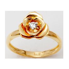 Rose Pattern Solitaire Diamond Ring For Girls