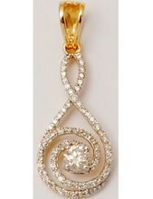 Spiral Design Centre Diamond Pointer Gold Pendant