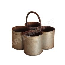 Antique Indian Tribal Metal Pot Crafts Stock ,
