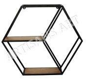 Metal Wood Wall Shelf Rack