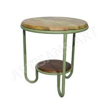 Modern Metal Wood Round Coffee table,