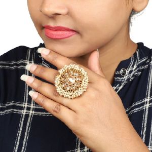 Gold Plated Party wear Polki Ring