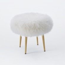 Tibetan Lambswool Stool Gray Ottomans