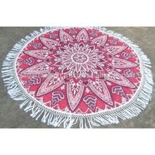 cotton printed round beach mandala