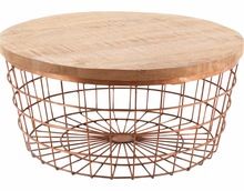 Iron center table with wooden top