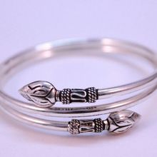 3 layer Hinged Silver Bangle Bracelet