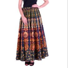 cotton peacock mandala print skirt