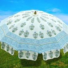 Hand Block Printed Canvas Fabric Umbrella