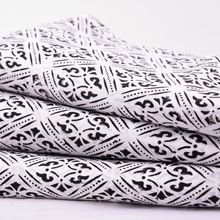 Hand block print white cotton meters