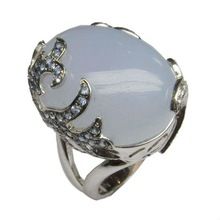 Diamond Chalcedony Ring