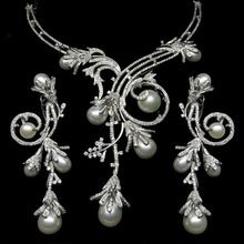 Diamond Pearl Necklace Set