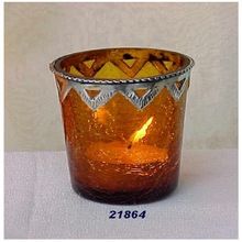 Orange Glass AND Brass Votives