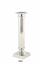 Steel Ribbed Nickle Column Candle Holders