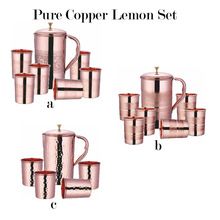 Pure Copper Plain Hammerred Embossed Copper Jug