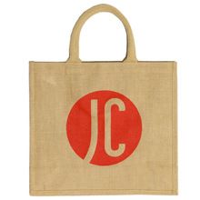 Animal print jute tote bag