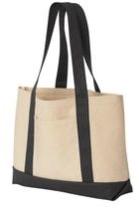 custom stripe printed canvas beach tote bag