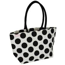 Polka Dot Printed Canvas Bag